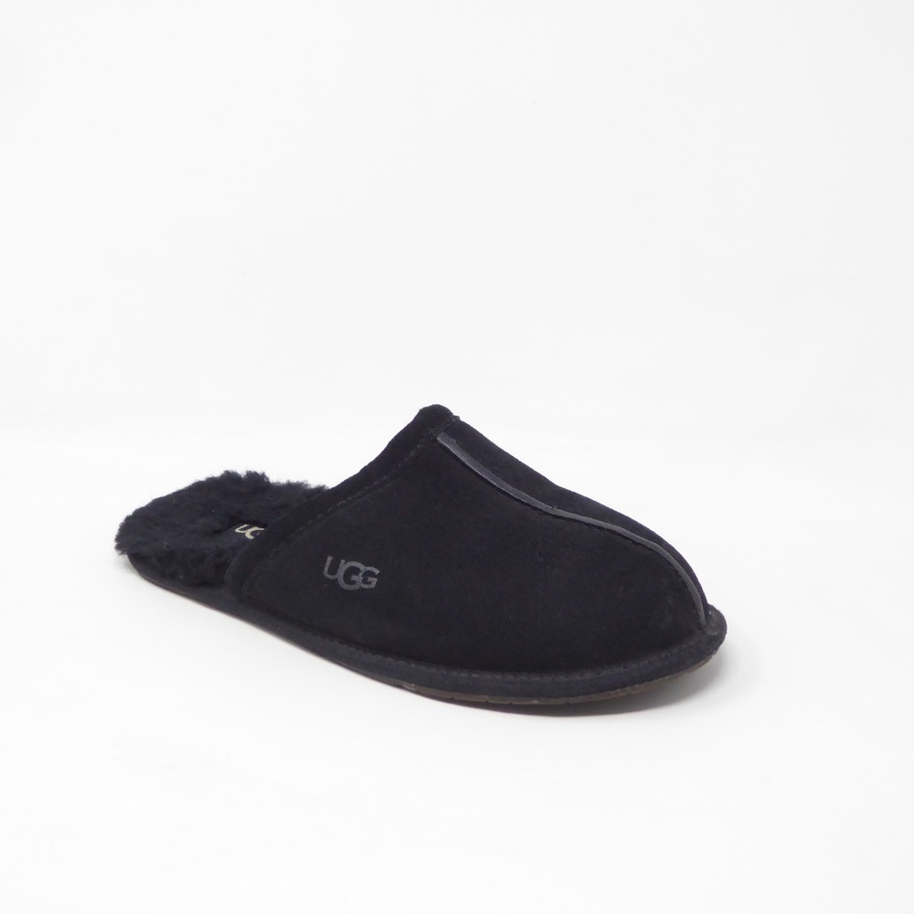 UGG Pearle Women Slippers Black Suede Shearling Wool Lined 6
